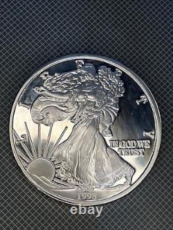1 Troy POUND 1998 WALKING LIBERTY EAGLE GIANT 999 SILVER PROOF ROUND COIN RARE