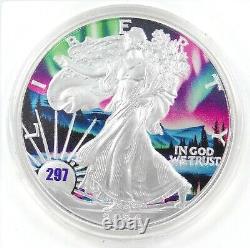 1 oz Silver Coin 2024 American Eagle Northern Lights in Capsule Number 297/300