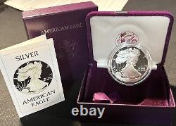 1986 S Us Mint. 999 Silver Proof Bullion American Eagle One Ounce +box/case/coa
