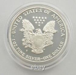 1987 American Silver Eagle Proof 1 Oz. Silver Bullion Velvet Box & COA