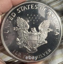 1987 One Pound. 999 Beautifully Toned Limited Edition Silver Eagle Proof Round
