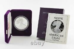 1989 American Silver Eagle Proof 1 Oz. Silver Bullion Velvet Box & COA