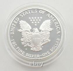1989 American Silver Eagle Proof 1 Oz. Silver Bullion Velvet Box & COA