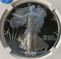 1990-S Proof American Silver Eagle Proof 10 Ultra Cameo NGC X Rare Sight White