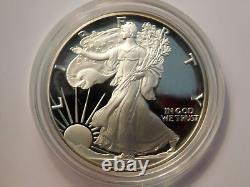 1991 American Eagle Silver Proof Dollar with box COA