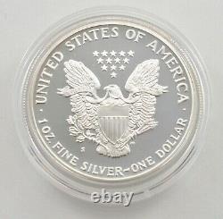 1991 American Silver Eagle Proof 1 Oz. Silver Bullion Velvet Box & COA