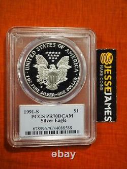 1991 S Proof Silver Eagle Pcgs Pr70 Dcam Thomas Cleveland Signed Chief Label