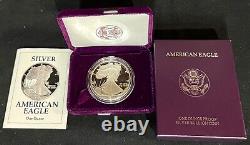 1991 S Us Mint. 999 Silver Proof Bullion American Eagle One Ounce +box/case/coa