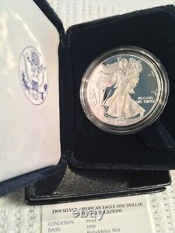 1995, 96, 97, 98, 99 American Eagle One Ounce Proof Silver Bullion Coin PRISTINE