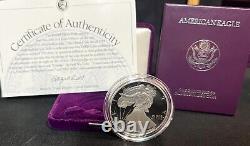 1995 P Us Mint. 999 Silver Proof Bullion American Eagle One Ounce +box/case/coa