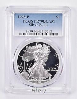 1998-P PR70 DCAM American Silver Eagle PCGS Blue Label