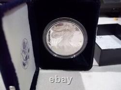 1999-p $1 American Silver Eagle 1 Oz Proof Silver Bullion With Boxes And Coa