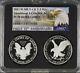 % 2 Coin Set 2021 W Ngc Pf70, Proof Silver Eagle, Type 1 And 2 Eagle Black