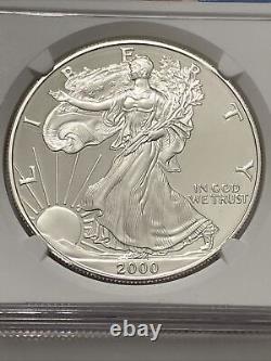2000-P Proof Silver Eagle NGC PF70 Miles Standish Signed Low Pop Of 15