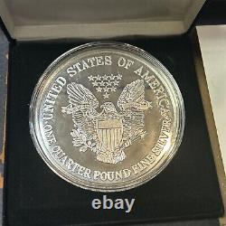 2000 Walking Liberty Eagle Proof One Quarter Pound 4 oz. 999 Fine Silver Round