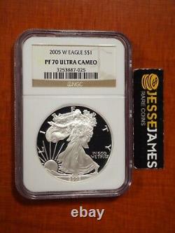 2005 W Proof Silver Eagle Ngc Pf70 Ultra Cameo Classic Brown Label