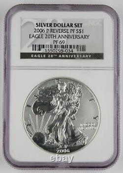 2006 P 20th Anniversary Reverse Proof American Silver Eagle NGC PF69 Black Label