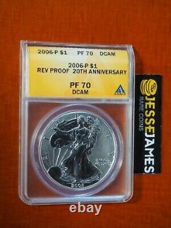 2006 P Reverse Proof Silver Eagle Anacs Pf70 Dcam From The 20th Anniversary Set