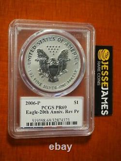 2006 P Reverse Proof Silver Eagle Pcgs Pr69 Edmund Moy From 20th Anniversary Set