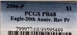 2006-P Silver American Eagle PCGS-PR68 20th Anniv. Rev Pr Toned #1002