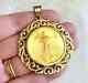 2006 W Gold Eagle Proof Coin Charm Pendant With Chain 14k Yellow Gold Plated