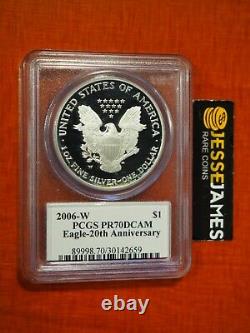 2006 W Proof Silver Eagle Pcgs Pr70 Dcam From The 20th Anniversary Set