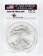 2007-w Burnished Silver Eagle Dollar Pcgs Sp70 Mercanti Hand Signed Low Pop