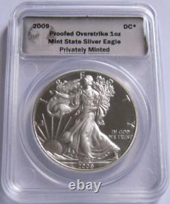 2009 DANIEL CARR Proof Overstrike AMERICAN SILVER EAGLE Total Mintage 800 Only