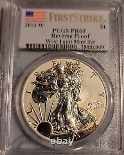 2010 & 2013 West Point Silver Eagle 1 oz Silver Dollar PCGS PR69 MS 69