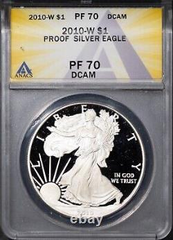 2010-W $1 Silver American Eagle PF70DCAM New ANACS # 7696108 + Bonus