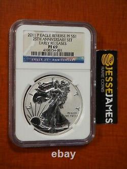 2011 P Reverse Proof Silver Eagle Ngc Pf69 25th Anniversary Set Early Releases