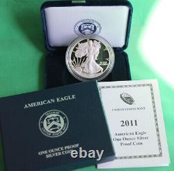 2011 W AMERICAN SILVER EAGLE PROOF DOLLAR US Mint ASE Coin with Box and COA