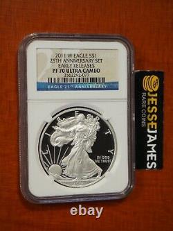 2011 W Proof Silver Eagle Ngc Pf70 Ultra Cameo From 25th Ann Set Early Releases