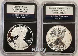 2012 2 Coin San Francisco American Silver Eagle Anniversary Set with Reverse Proof