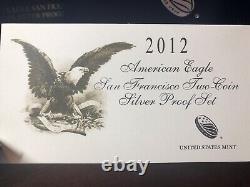 2012-S PF & REVERSE PROOF AMERICAN SILVER EAGLE 75th Ann. 2 Coin Set Limited