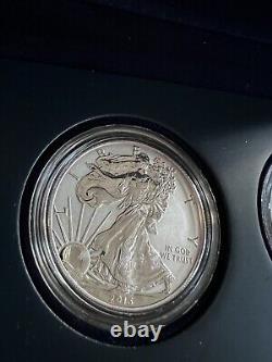 2013 Silver Eagle West Point 2-Coin $1 Proof & Reverse Collectible Set COA OGP