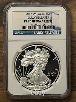2013 W NGC PF70UC Proof American Silver Eagle Early Releases ASE S$1