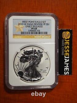 2013 W Reverse Proof Silver Eagle Ngc Pf69 Early Releases From West Point Set