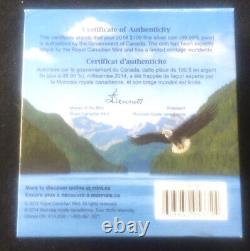 2014, Canada, $100, Proof, 99.99% Silver, Bald Eagle, Encapsulated in RCM Box
