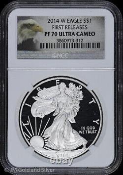 2014-W $1 Proof American Silver Eagle NGC PF 70 UCAM First Releases PR
