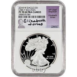 2014-W American Silver Eagle Proof NGC PF70 Early Releases Jones Signed
