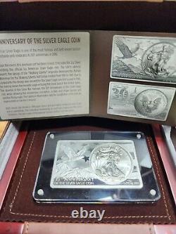 2016 30th Anniversary of the Silver EAGLE 3oz 999 Coin & Bar