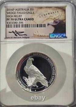 2016-P 1oz Silver Australia $1 Wedge-Tailed Eagle High Relief NGC Loc16