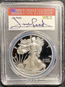 2016 W Pcgs Proof 70 Dcam Silver Eagle (2019 Wp Mint Hoard) Jim Peed Hand-signed