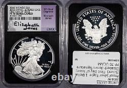 2016-W Proof Silver Eagle First Day of Issue Elizabeth Jones Signature NGC PF70