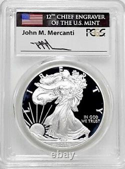 2016-w Proof Silver Eagle? Mercanti Signed? Pcgs Pr70? Flag Label