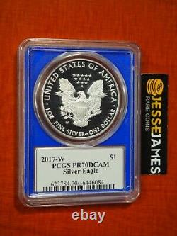 2017 W Proof Silver Eagle Pcgs Pr70 Dcam Donald Trump History In Your Hands Blue
