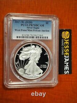 2017 W Proof Silver Eagle Pcgs Pr70 From 2020 Wp Mint Private Auction Blue Label