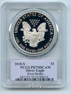 2018 S $1 American Proof Silver Eagle PCGS PR70DCAM FS Thomas Cleveland Native