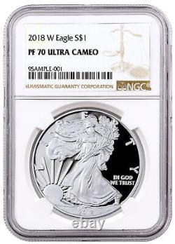 2018-W Proof Silver American Eagle NGC PF70 UC Brown Label